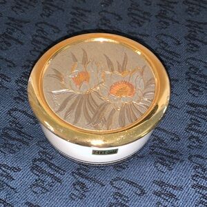 Porcelain covered trinket dish with 24 karat gold accents, made in Japan